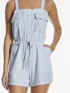 Linen Light Blue Romper, size M